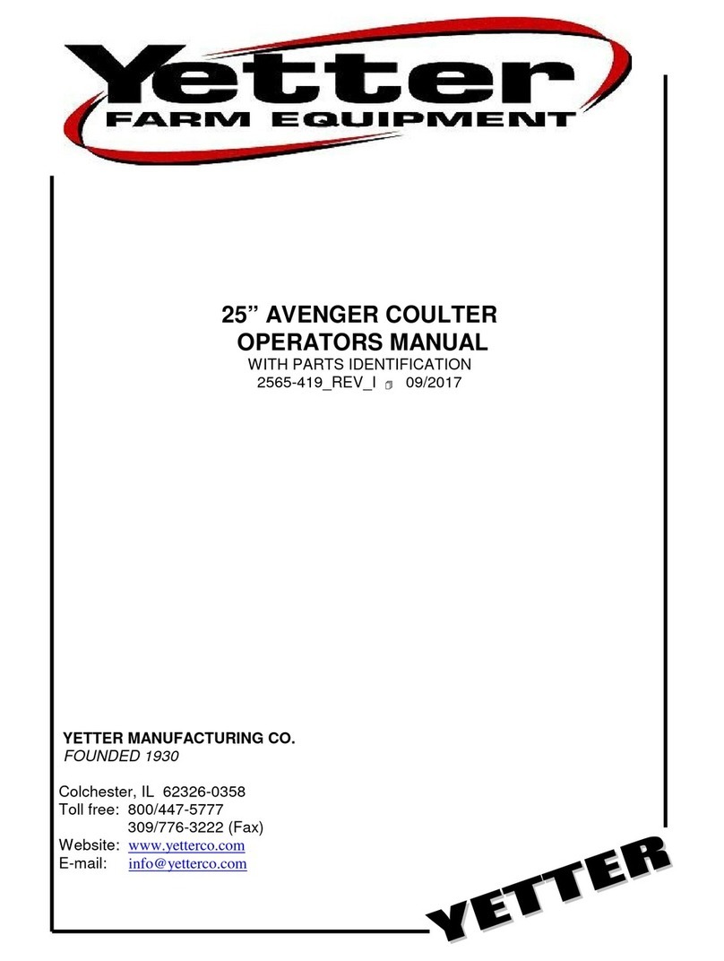 Yetter 25 AVENGER COULTER User manual Yetter 25 AVENGER COULTER User manual