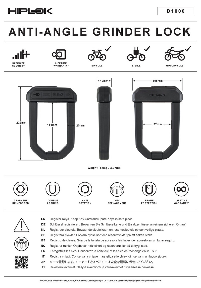 Hiplok D1000 quick start guide