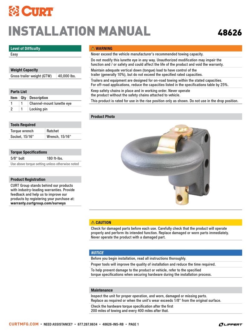 Curt Manufacturing 48626 installation manual