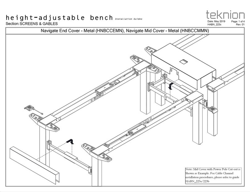Teknion Navigate End Cover-Metal Operating and maintenance instructions