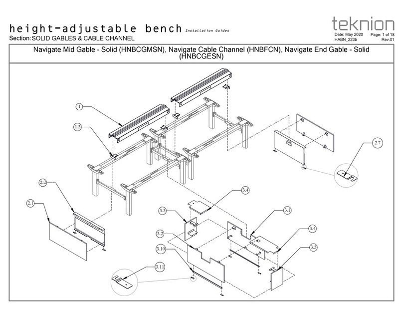 Teknion Navigate Mid Gable-Solid Operating and maintenance instructions
