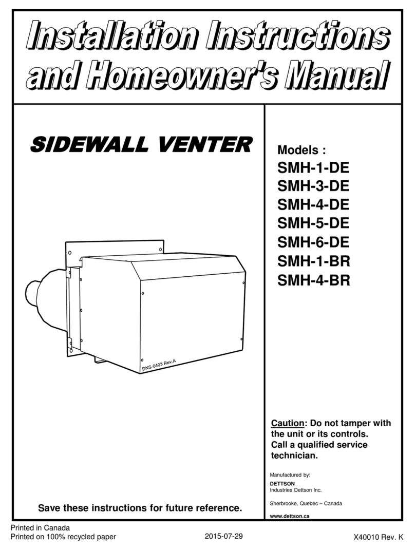 Dettson SMH-1-DE Installation instructions and homeowner's manual Dettson SMH-1-DE Installation instructions and homeowner's manual