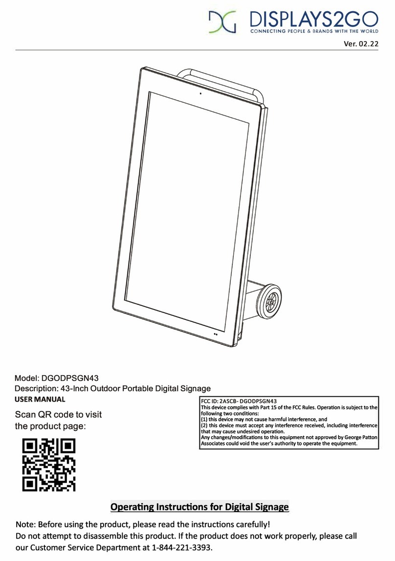 Displays2go DGODPSGN43 operating instructions