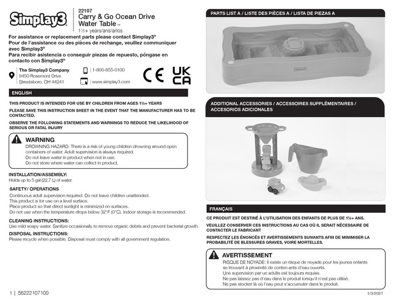 Simplay3 Carry & Go Ocean Drive Water Table 22107 manual