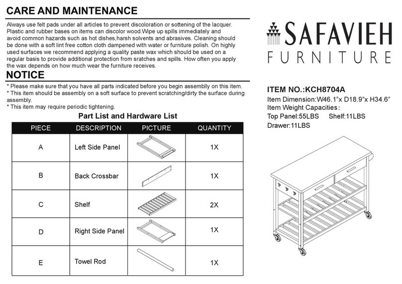Safavieh Furniture KCH8704A manual