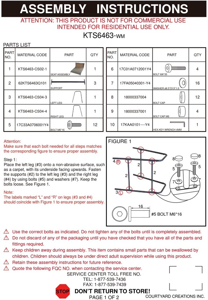 Courtyard Creations KTS6463-WM Assembly instructions