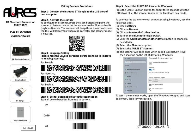 AURES JAZZ-BT-SCANNER quick start guide