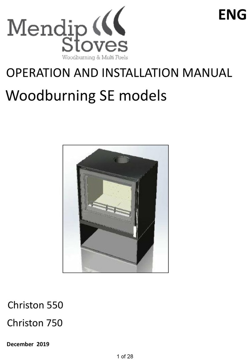 Mendip Stoves Christon 550 Operation and installation manual