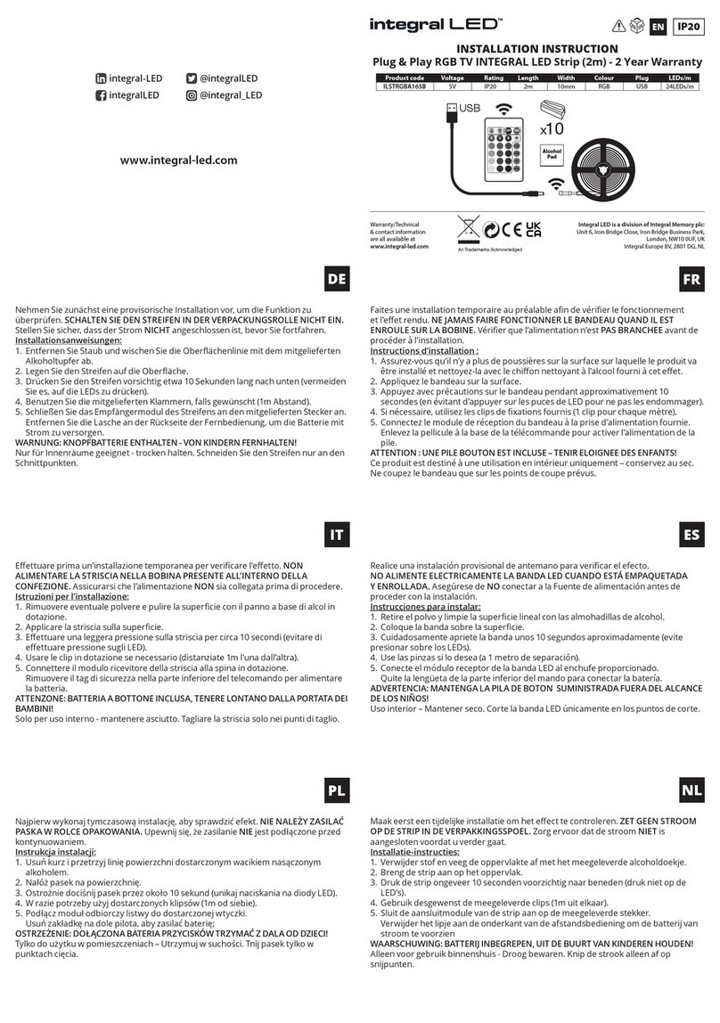 Integral LED ILSTRGBA165B User manual