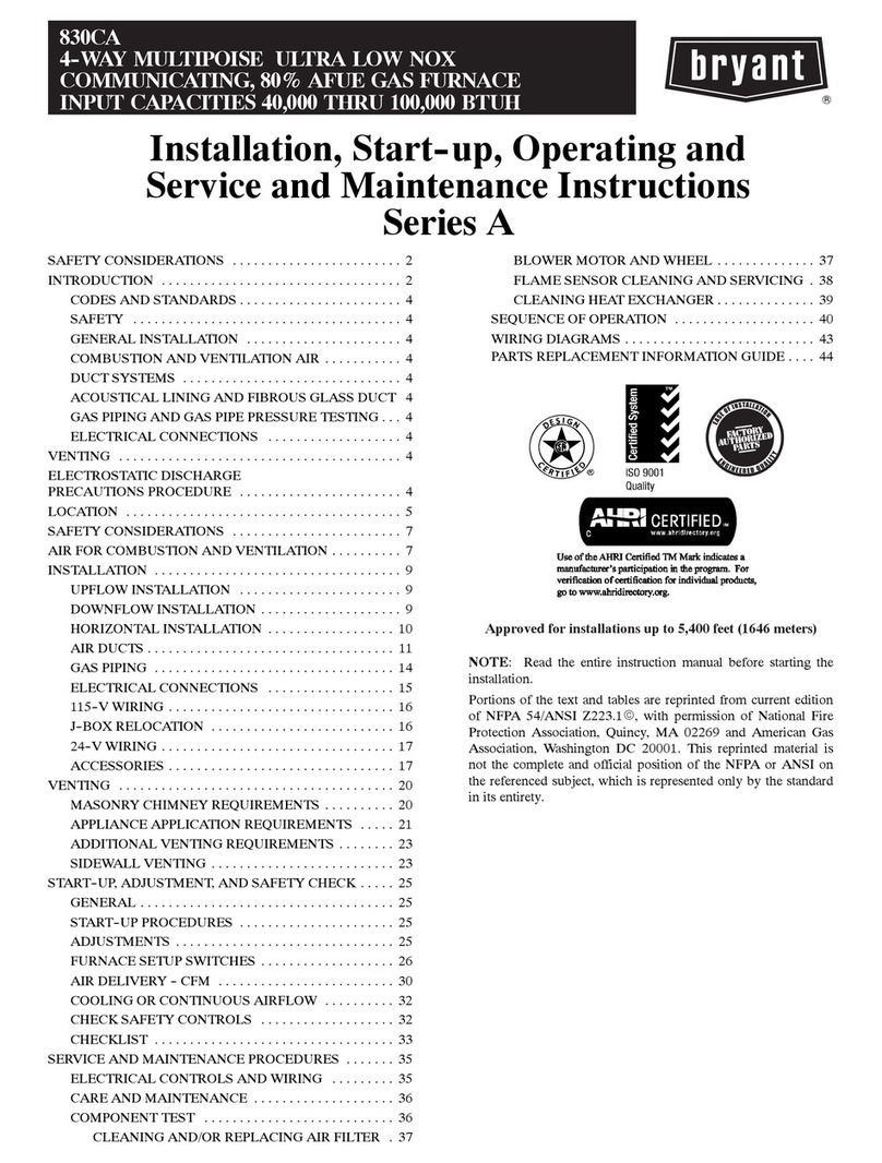Bryant 830CA Installation manual