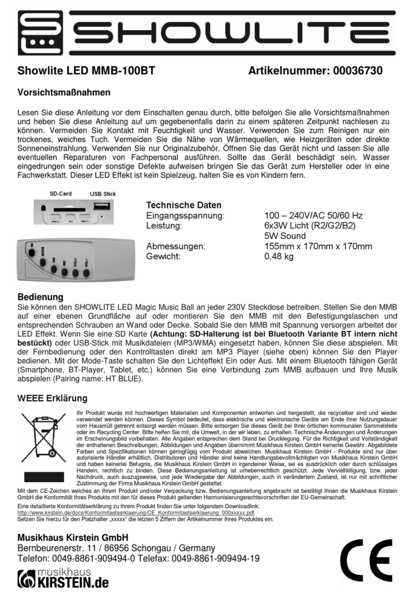 Showlite 00036730 quick start guide