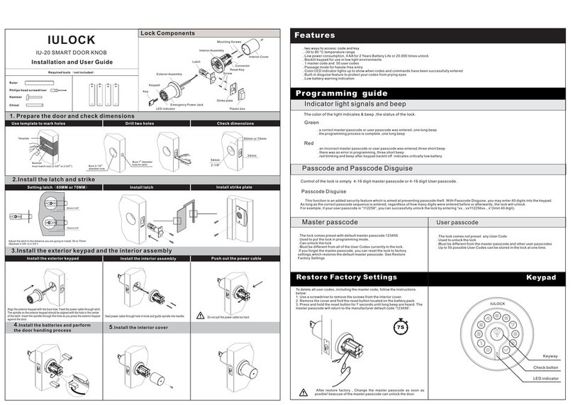 IULOCK IU-20 Installation and user guide