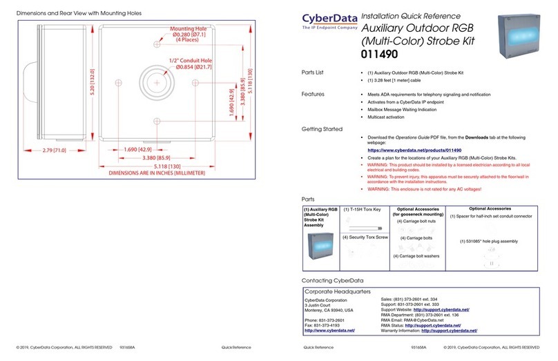 CyberData 011490 Manual