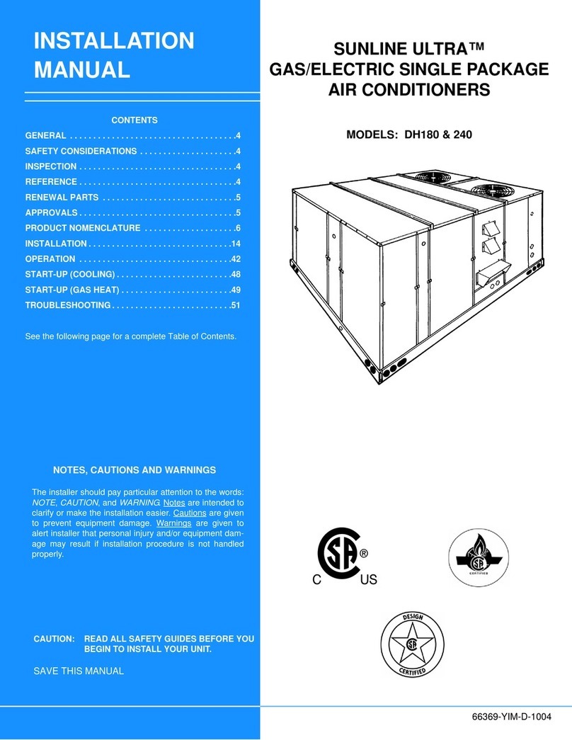 Unitary products group SUNLINE ULTRA DH180 User manual