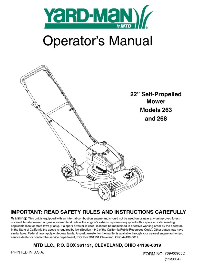 MTD YARD-MAN 263 Operator's manual