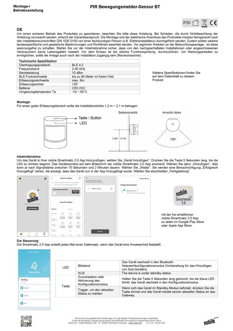 Nobile 9109011005 Mounting and operation instructions