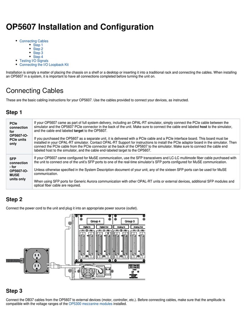 Opal-RT OP5607 Operating and maintenance instructions