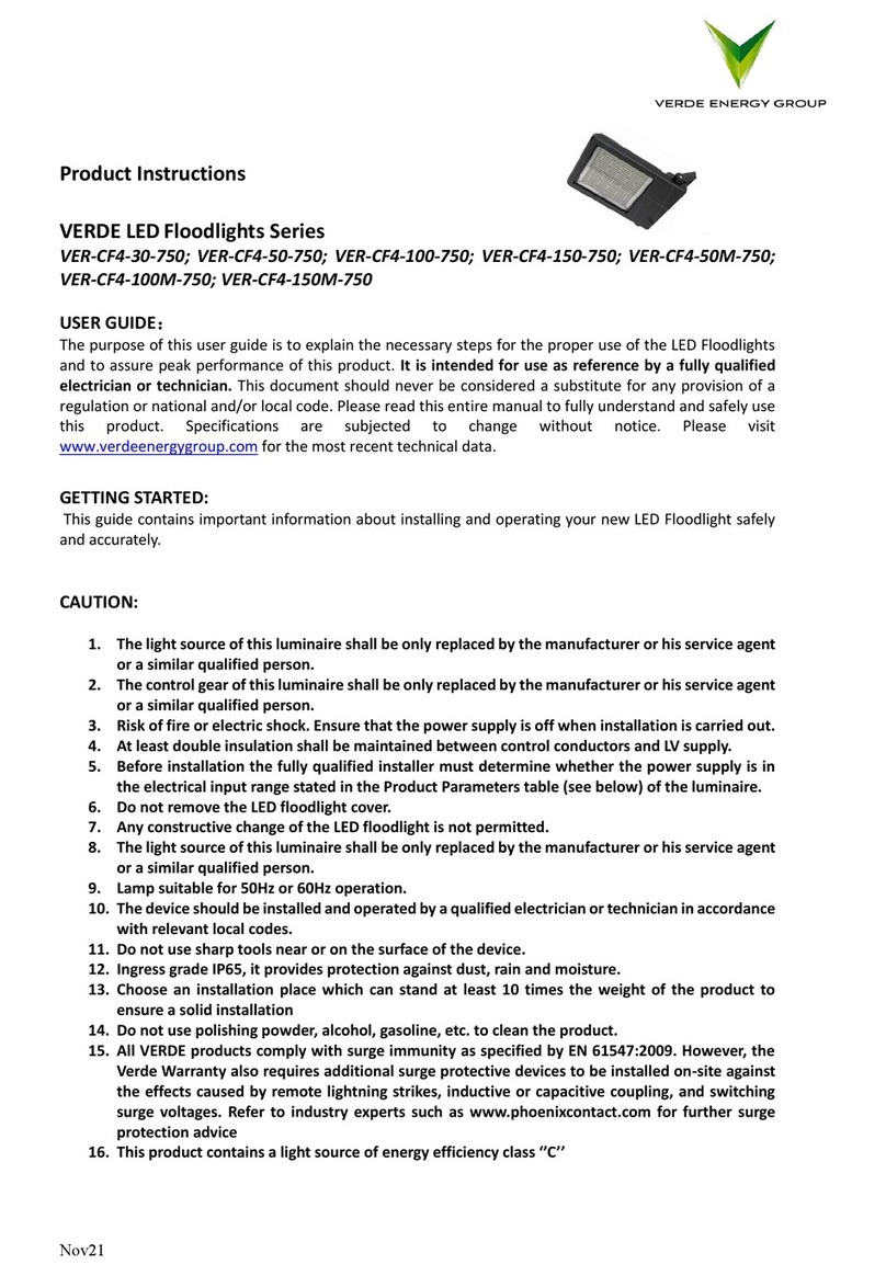 Verde Energy Group VER-CF4-30-750 Product instructions Verde Energy Group VER-CF4-30-750 Product instructions