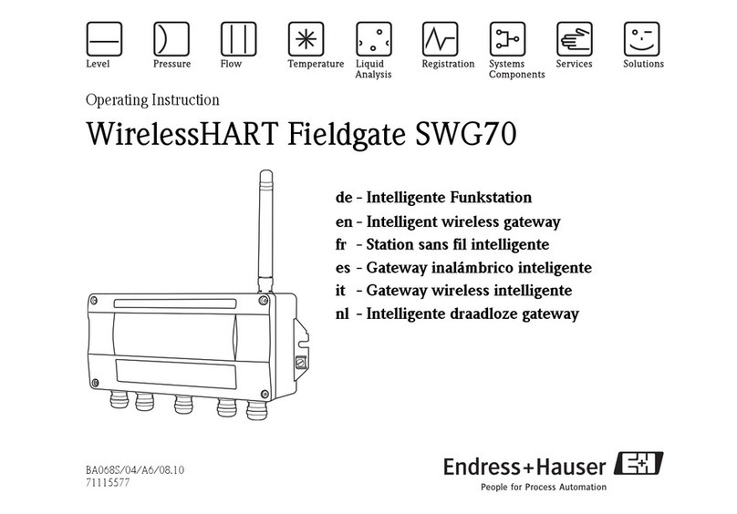 Endress+Hauser WirelessHART Fieldgate SWG70 User manual