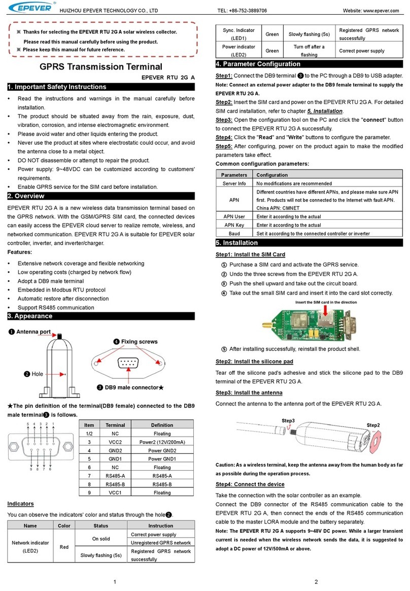 Epever RTU 2G A User manual