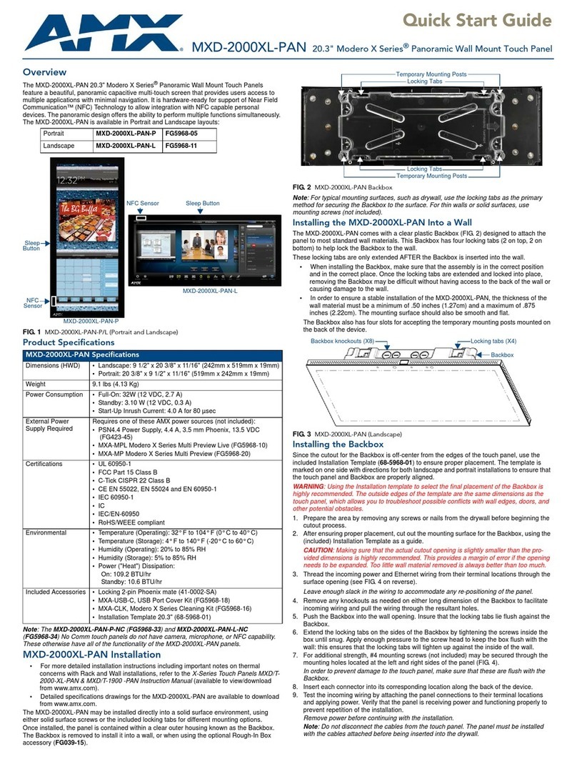 AMX MXD-2000XL-PAN-P User manual