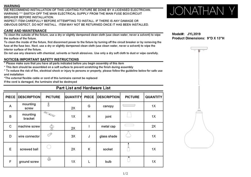 JONATHAN Y JYL3519 quick start guide