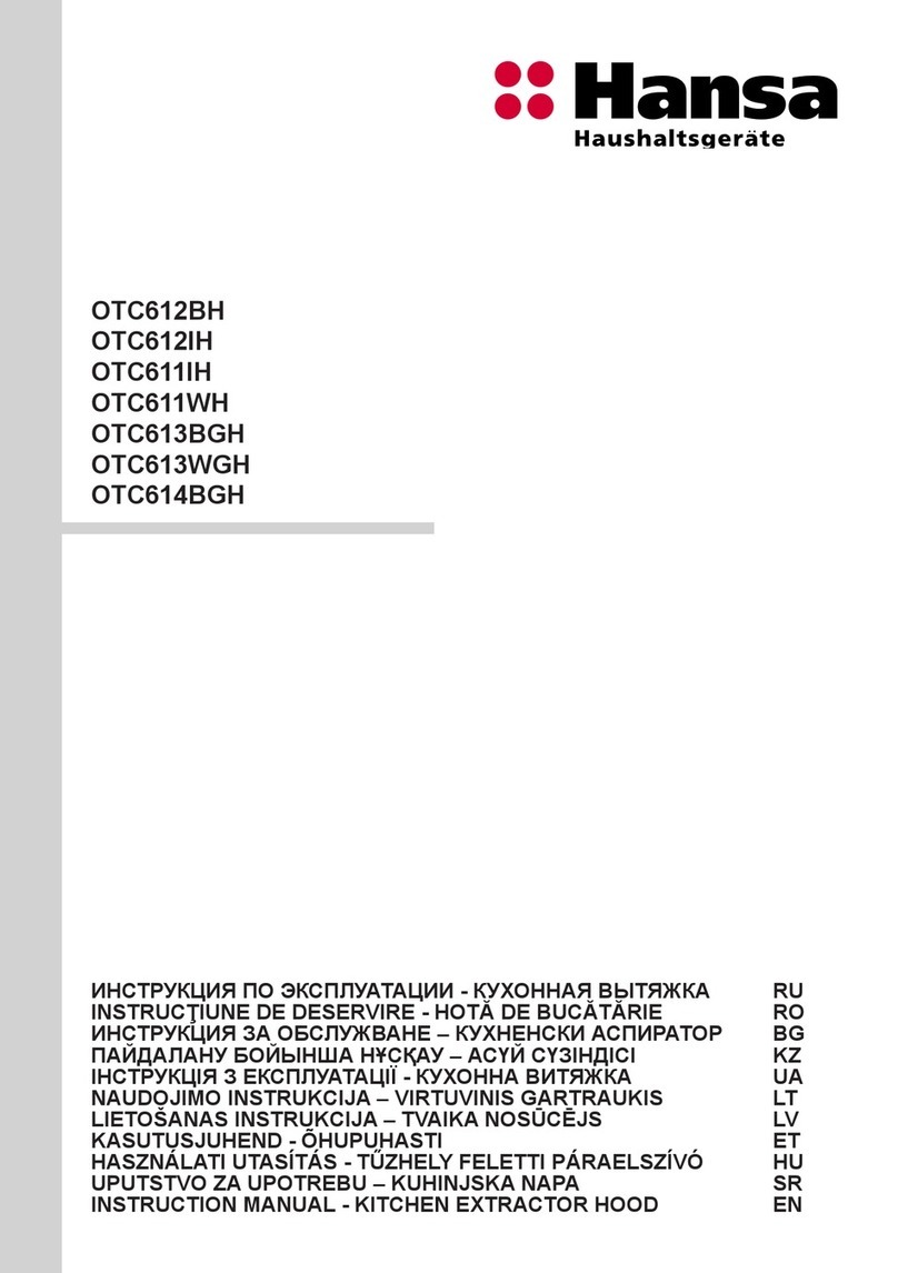 Hansa OTC612BH instruction manual