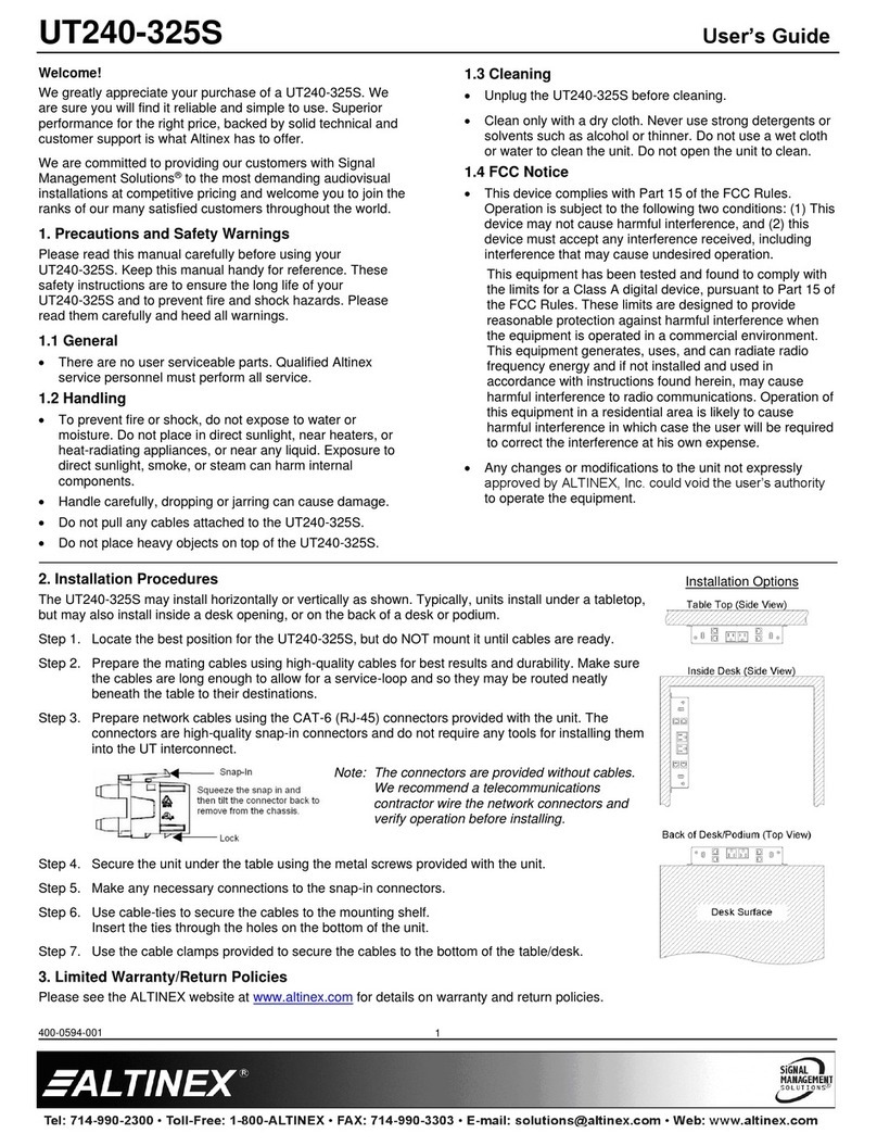 Altinex UT240-325S User manual