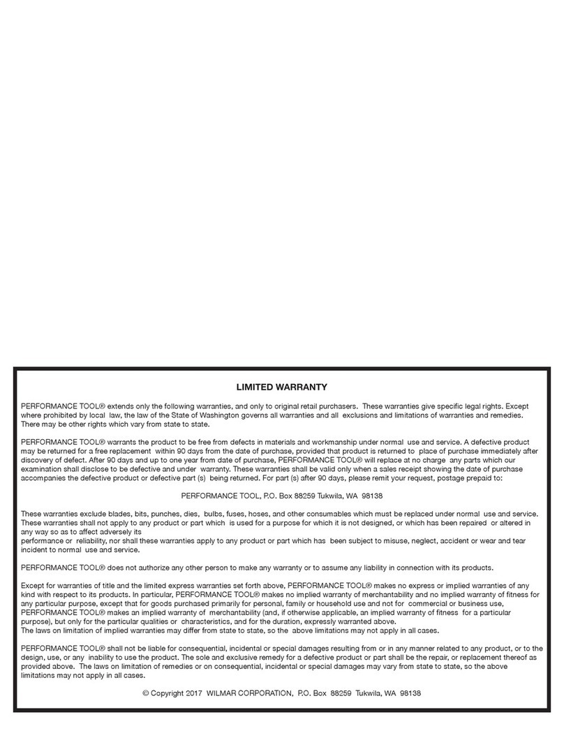 Performance Tool W41029 owner's manual