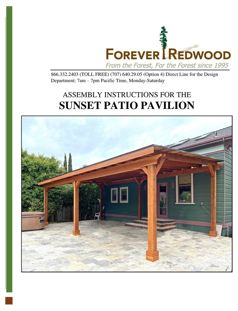 Forever Redwood THE SUNSET PATIO PAVILION Assembly instructions Forever Redwood THE SUNSET PATIO PAVILION Assembly instructions