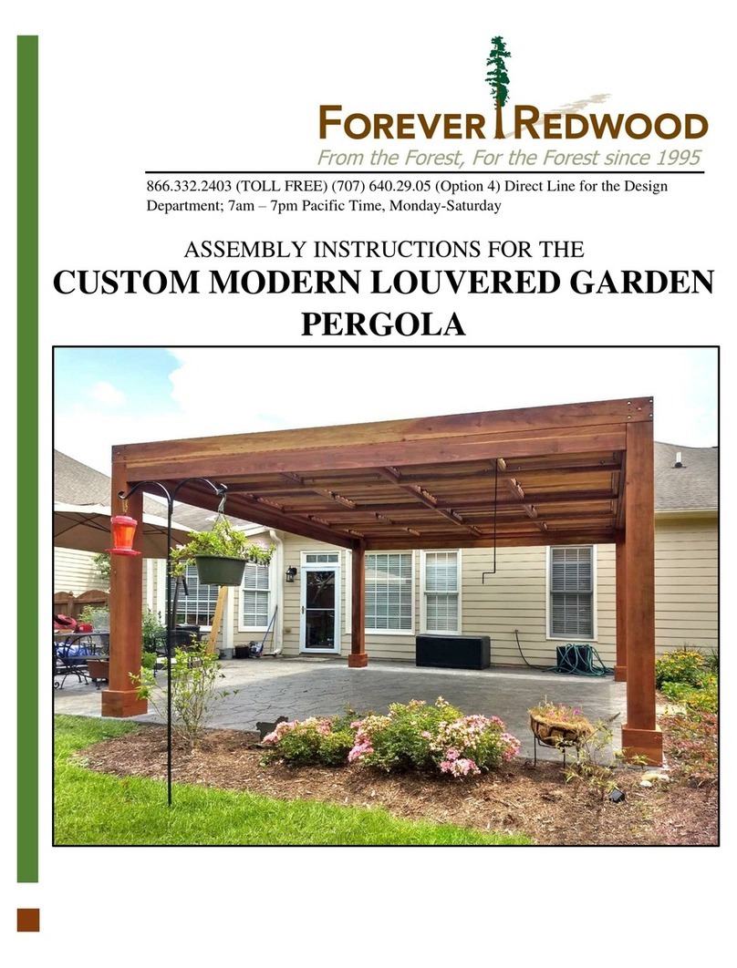 Forever Redwood CUSTOM MODERN LOUVERED GARDEN PERGOLA Assembly instructions Forever Redwood CUSTOM MODERN LOUVERED GARDEN PERGOLA Assembly instructions
