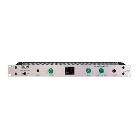 Crane Song SOLARIS Quantum DAC Operator's manual