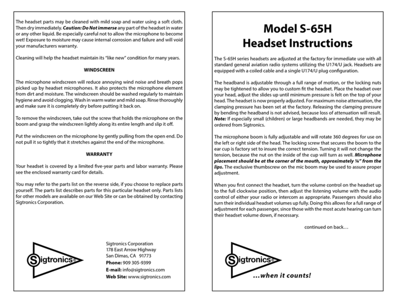 Sigtronics S-65H instructions