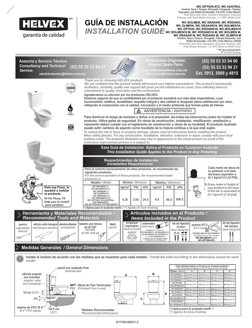 Helvex WC-OPTION-AT2 User manual