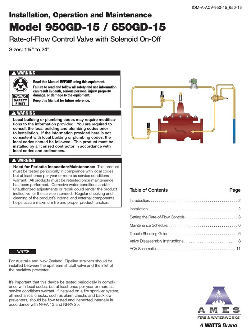 Watts AMES 950GD-15 Installation and operating instructions