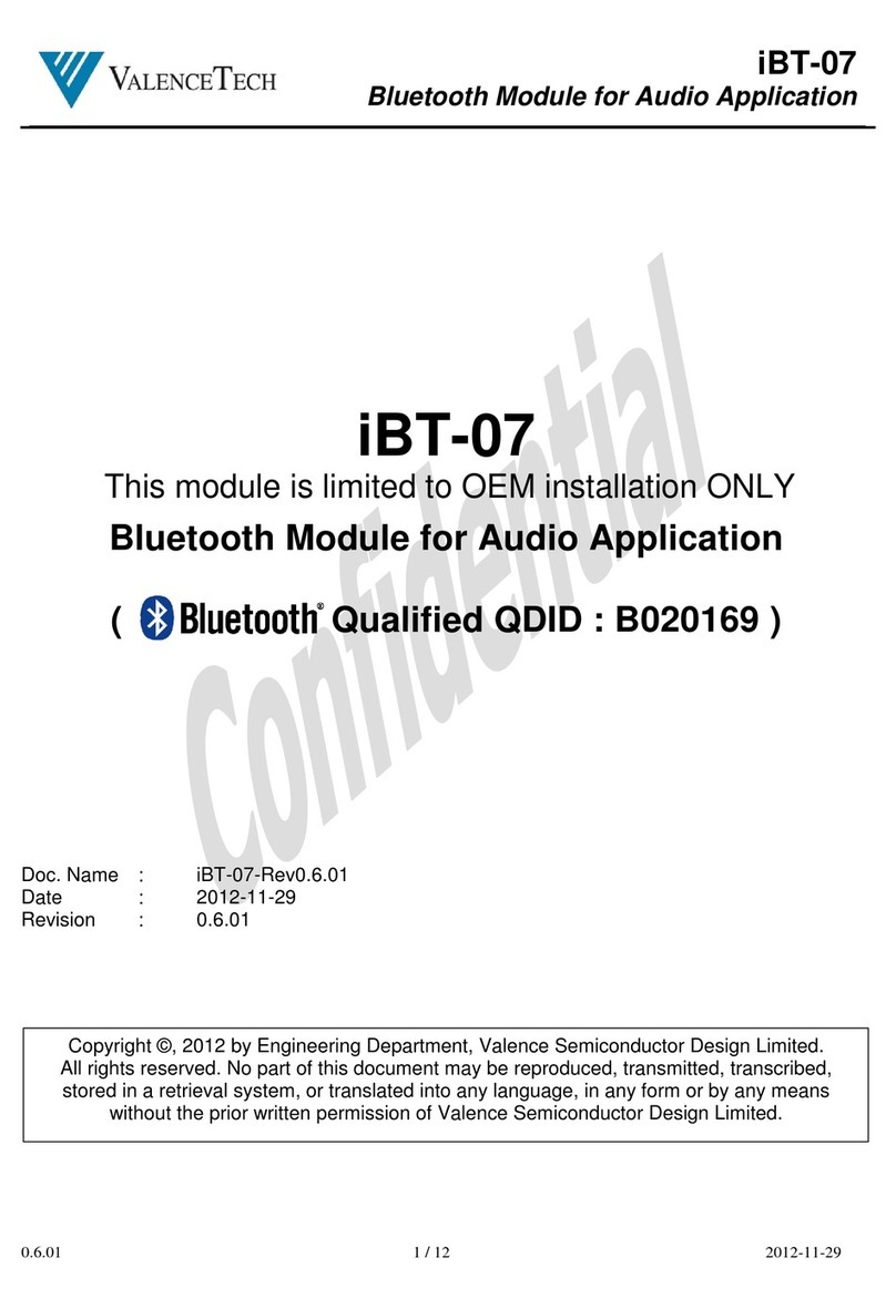 Valence Tech iBT-07 User manual