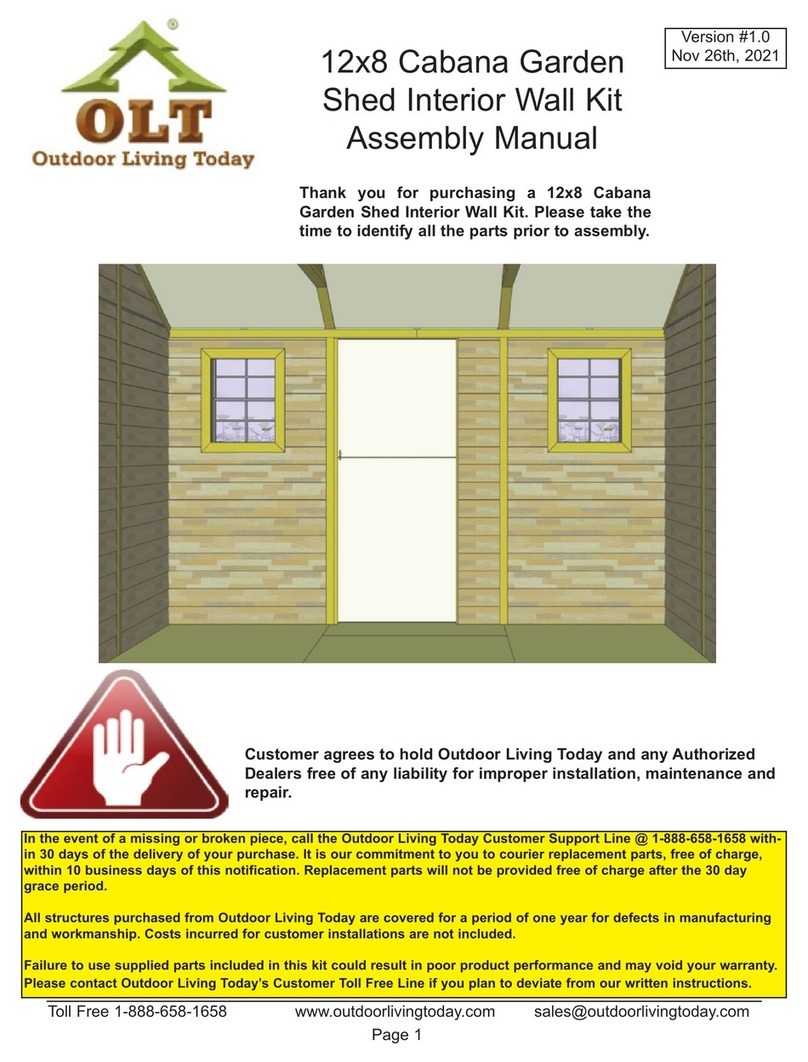 OLT 12x8 Cabana Garden Shed User manual