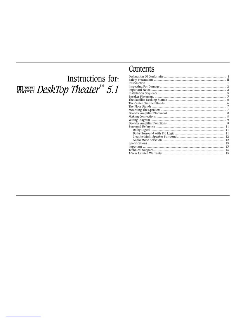Creative Cambridge SoundWorks DeskTop Theater 5.1 instructions
