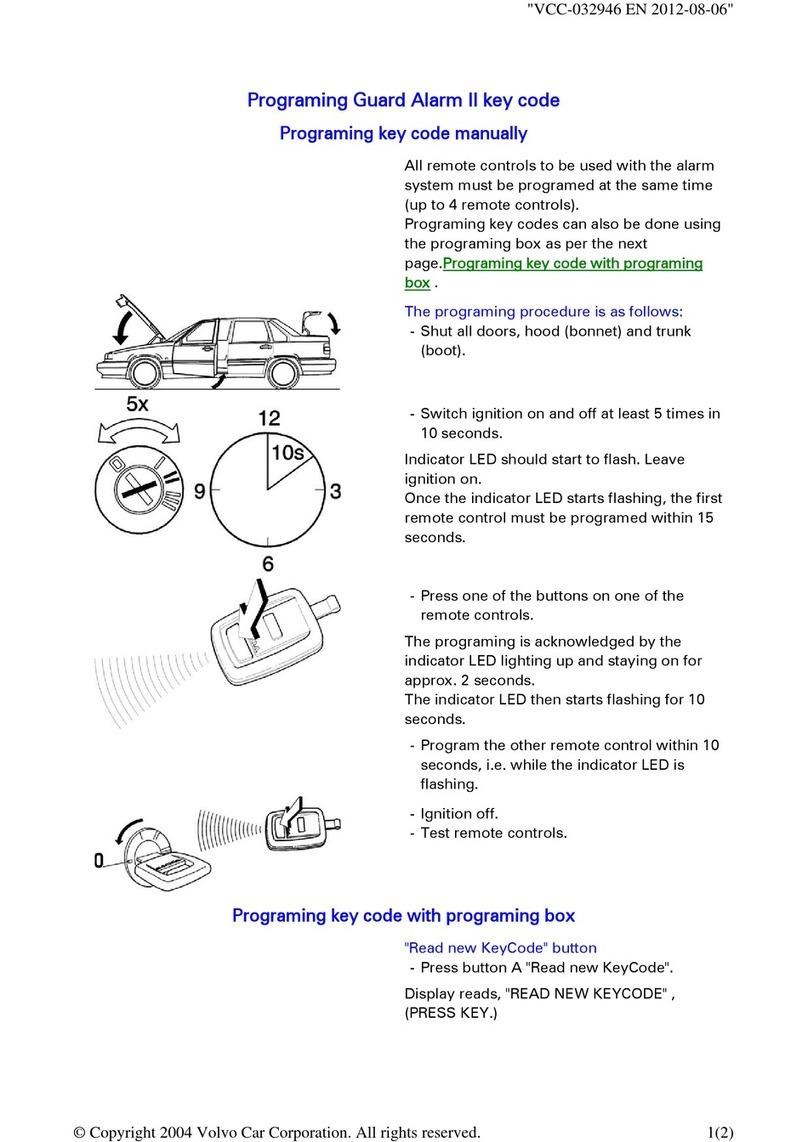 Volvo Guard Alarm II Programing manual