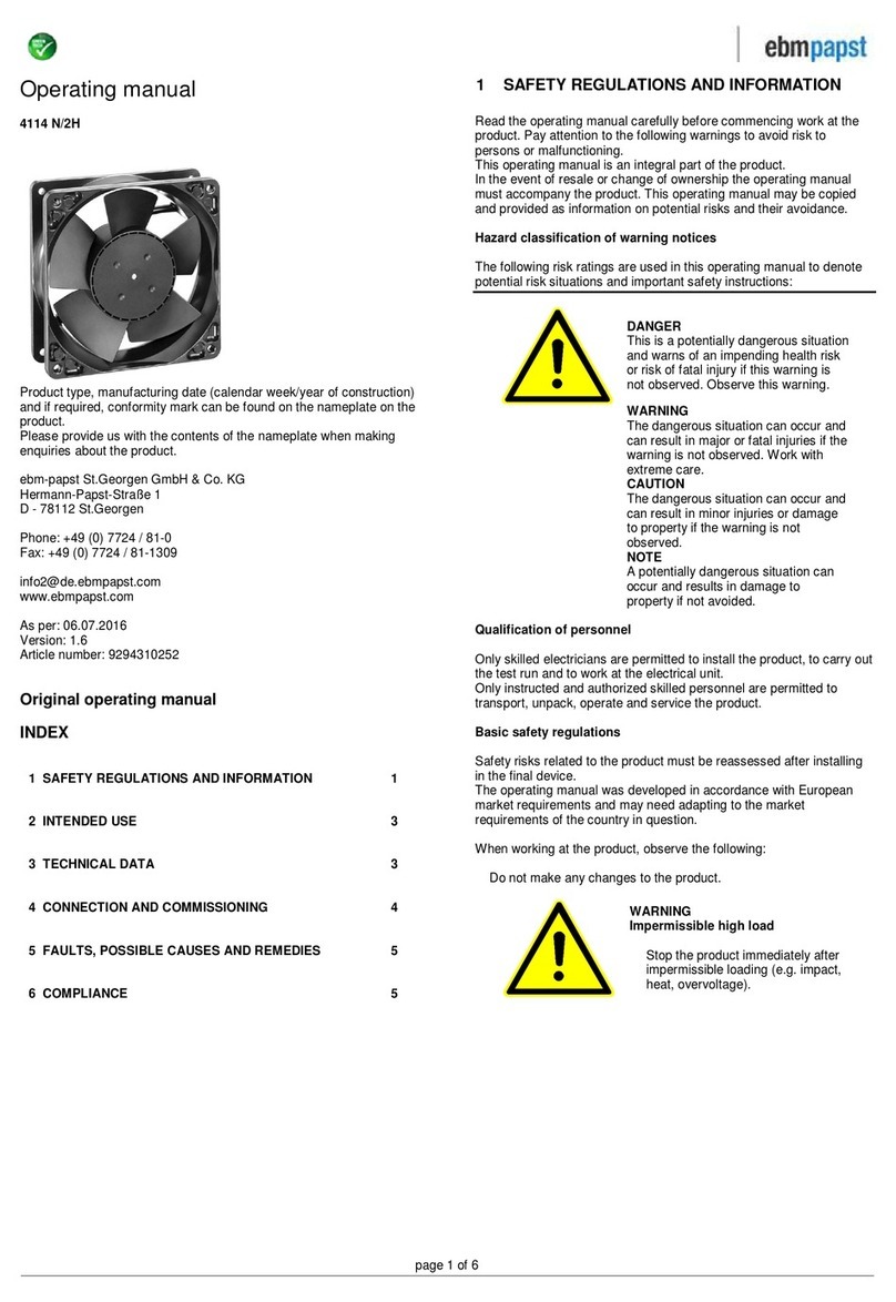 Ebmpapst 4114 N/2H operating manual