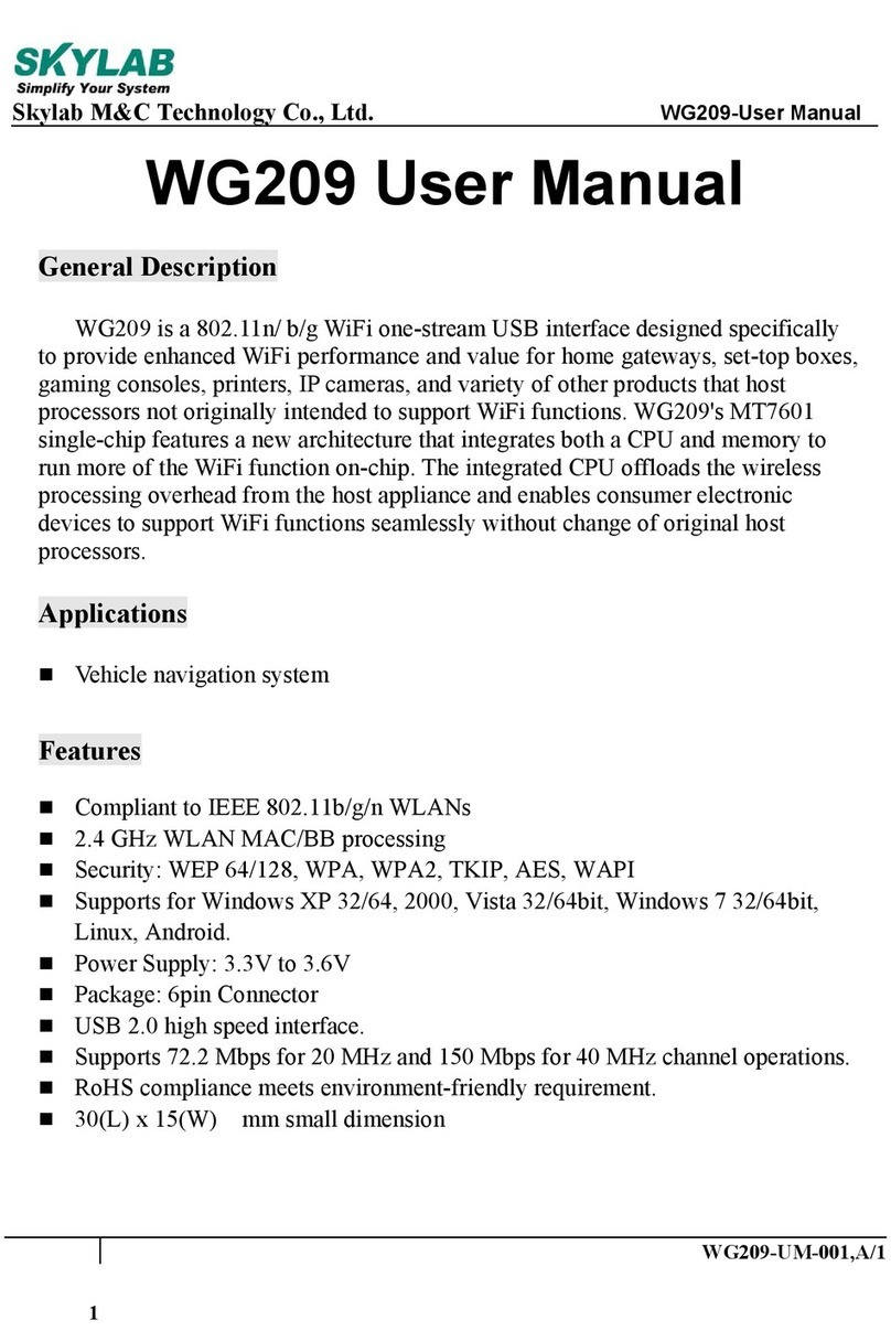 Skylab WG209-User User manual