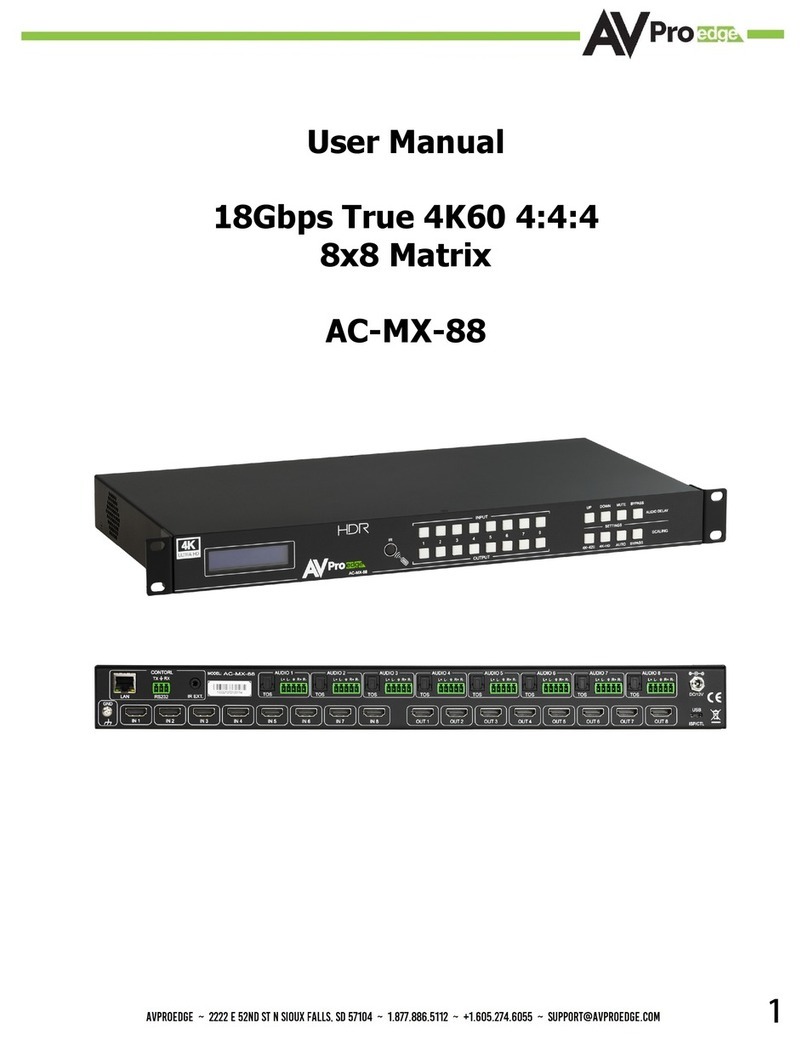 AVPro Edge AC-MX-88 User manual