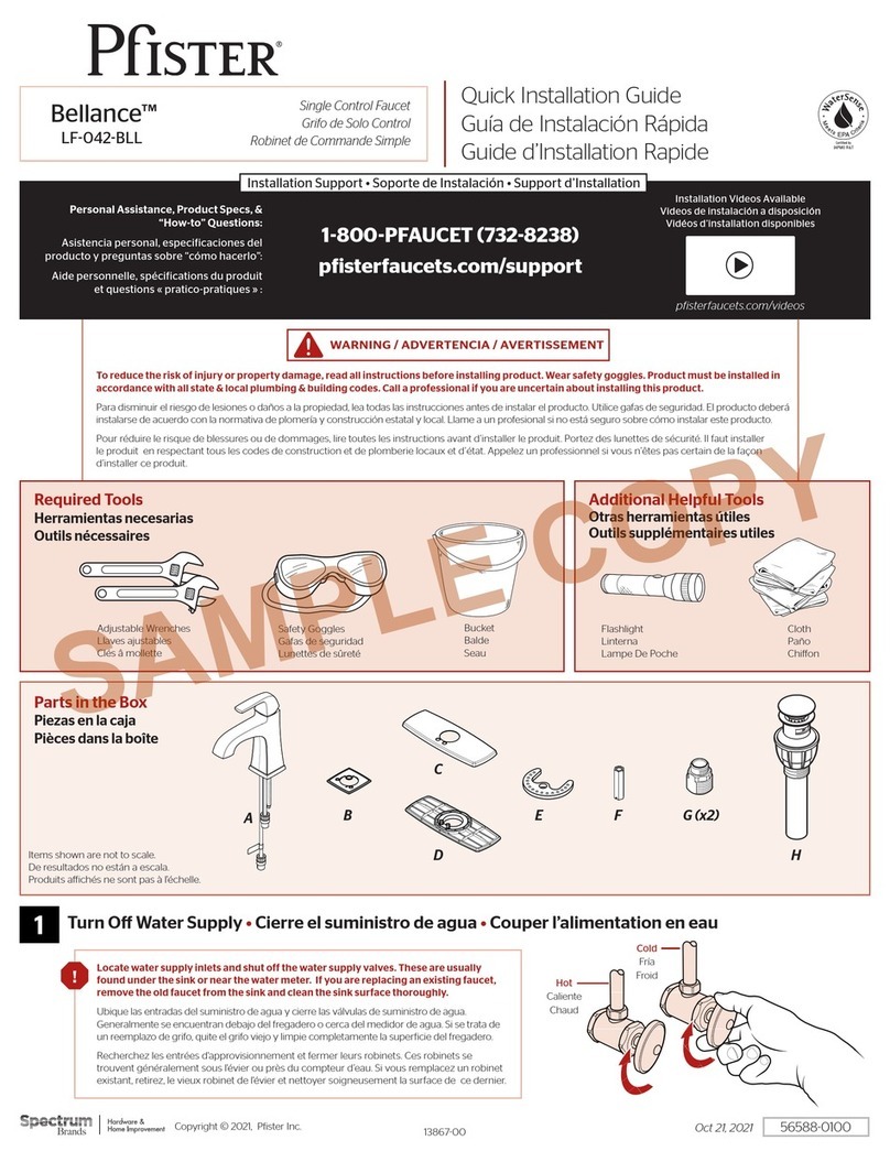 Pfister Bellance LF-042-BLL Quick installation guide