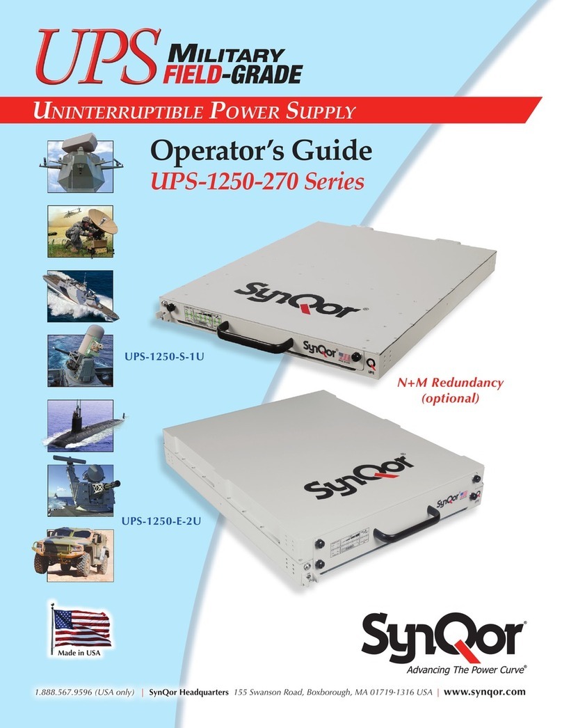 SynQor UPS-1250-270 Series Operator's guide