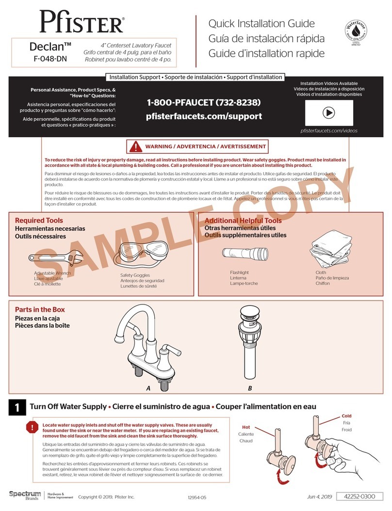 Spectrum Brands Pfister Declan F-048-DN User manual