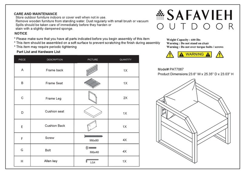 Safavieh Outdoor PAT7067 Assembly instructions
