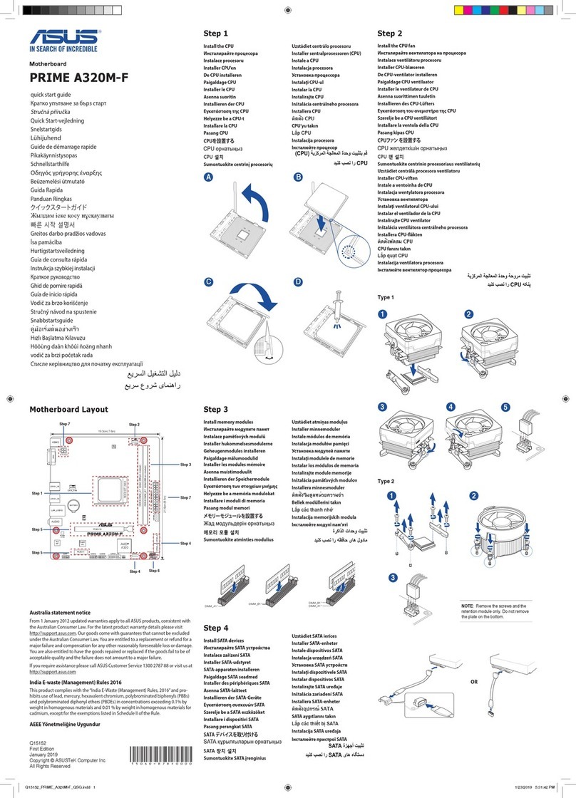 Asus PRIME A320M-F quick start guide
