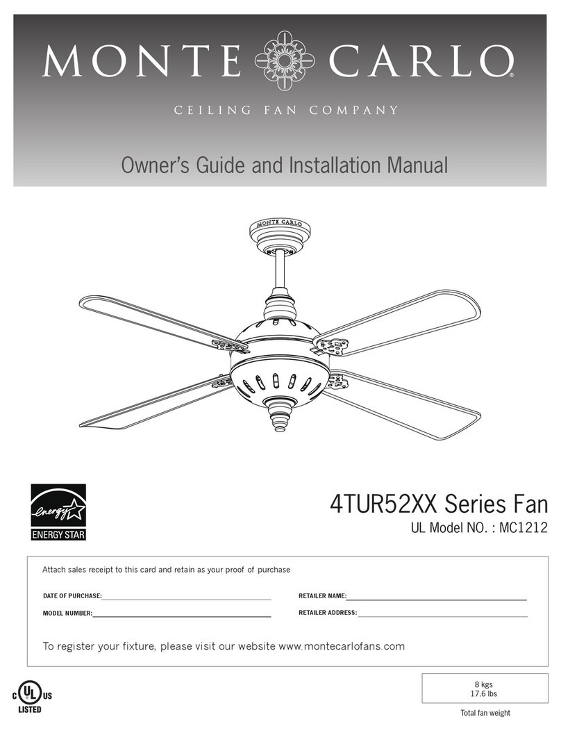 Monte Carlo Fan Company 4TUR52 Series Owner's guide and installation manual Monte Carlo Fan Company 4TUR52 Series Owner's guide and installation manual