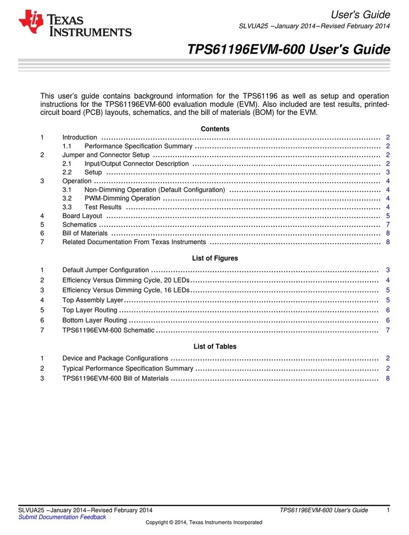 Texas Instruments TPS61196EVM-600 user guide