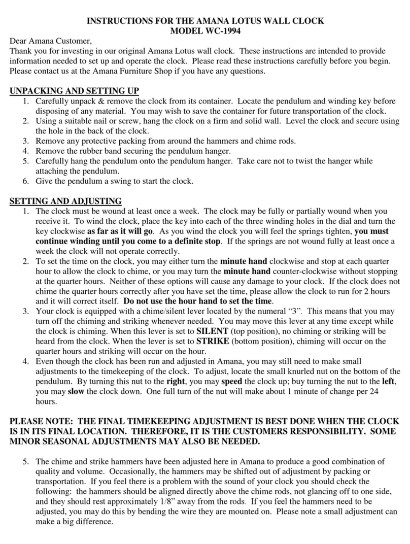 Amana Lotus WC-1994 instructions